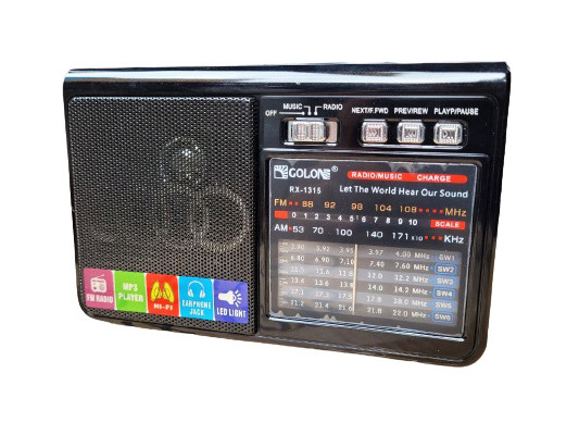 Портативний FM радіоприймач Golon RX-1315 переносне радіо USB карта пам'яті SD ліхтарик