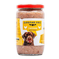 Блок консервованого корму для собак з куркою "Добрий Пес" 6*470 г