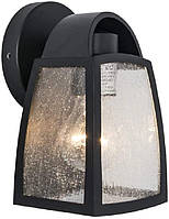 Настенный уличный светильник на 1 лампу Е27 алюминий матовый черный 12х12х20 см
