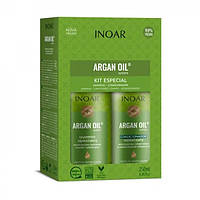 Набор шампунь+кондиционер для комбинированных волос Inoar Argan Oil Hidratante Kit, 2х250 мл