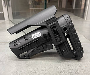 Приклад (база) DLG TBS COMPACT DLG-130-052, Чорний, Mil-Spec, з високим підщічником 4 см, антабки, фото 2