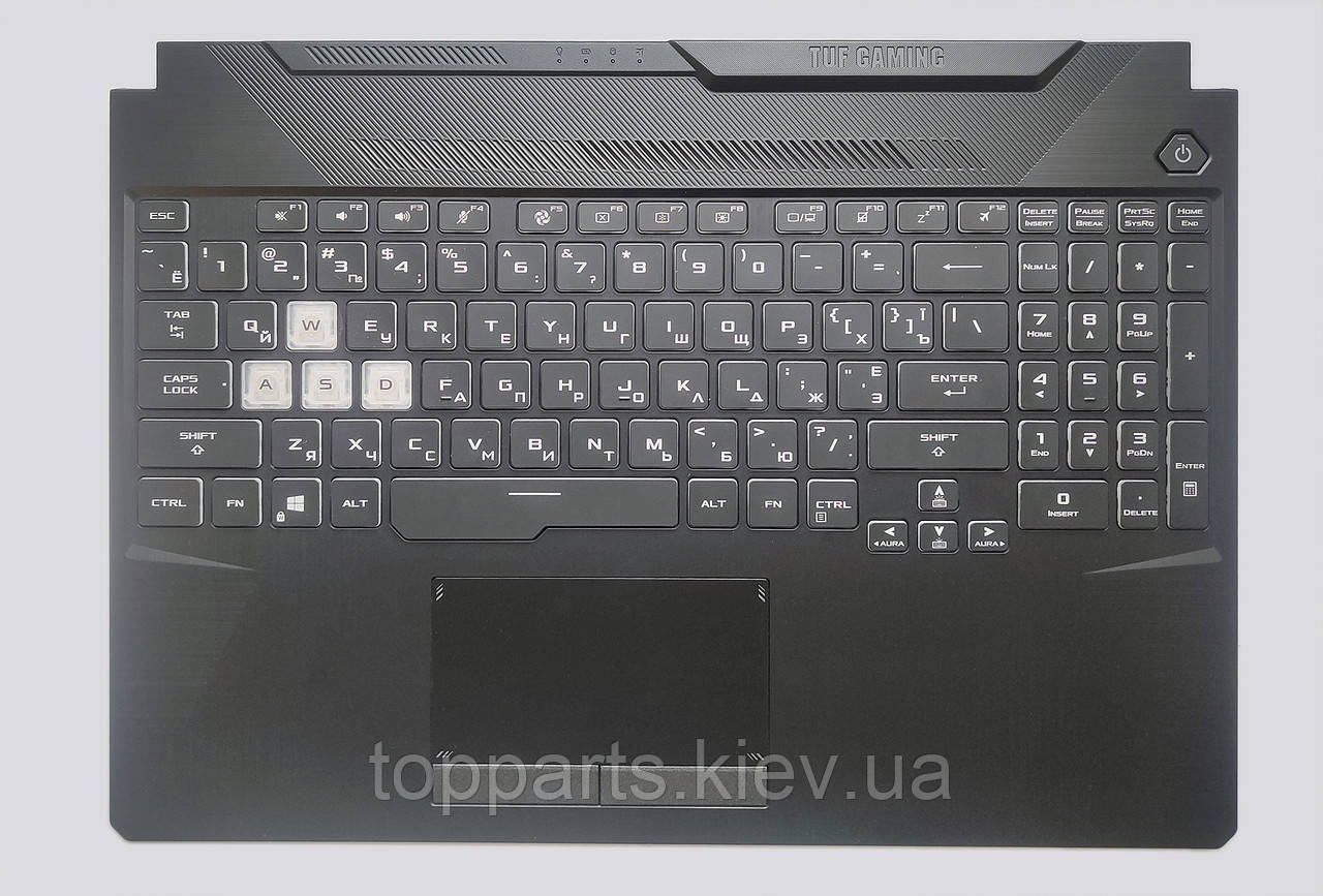 Клавіатура для ноутбуків Asus TUF Gaming F15 FX506, FA506 чорна в зборі з підсвіткою UA/RU/US
