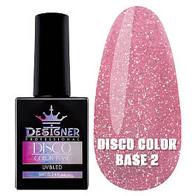 Каучукова база Disco Color Base Дизайннер для нігтів, 9 мл. Рожевий №2
