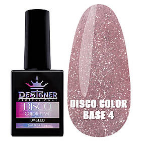 Каучукова база Disco Color Base Дизайннер для нігтів, 9 мл. Глибокий рожевий №4