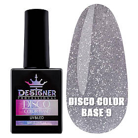 Каучукова база Disco Color Base Дизайннер для нігтів, 9 мл. Сірий №9