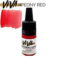 Пигмент VIVA ink Mineral Lips 1 Peony Red-6 мл (Пигменты для татуажа-перманетного макияжа, микроблейдинга губ)