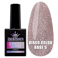 База світловідбивна для нігтів Disco color base Дизайнер Професіонал, 9 мл. Холодний беж No5