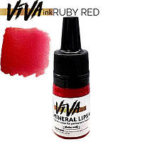 Пигмент VIVA ink Mineral Lips 4 Ruby Red-6 мл (Пигменты для татуажа-перманетного макияжа, микроблейдинга губ)