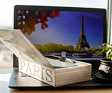 Книга сейф із замком на ключиці 24 см Париж Лондон Італія сейф у формі книги, фото 2
