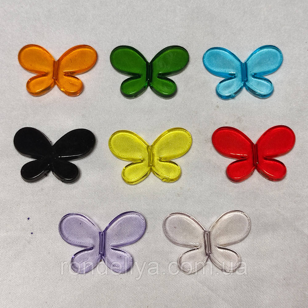 Намистини акрил "Метелик" 45х32 мм Асорті 50 г ~ 10 шт, фото 1