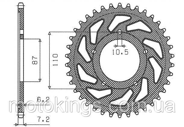 SUNSTAR ЗВЕЗДА ЗАДНЯЯ 828 48 SUZUKI GSF 650 BANDIT 07-15, GSX 650 F 08-15 (JTR807.48)/SUN1-4386-48