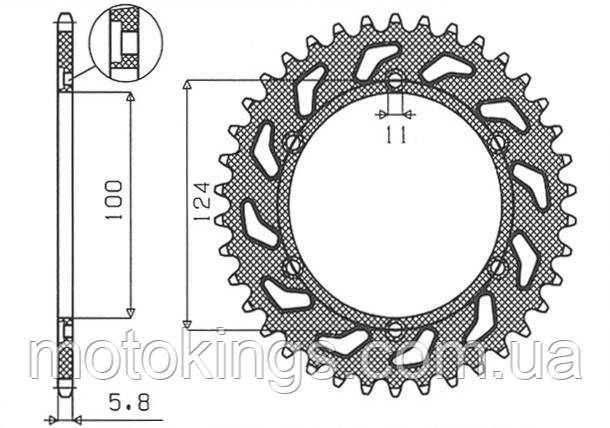 SUNSTAR ЗВІЗДА ЗАДНЯ 1027 47 DUCATI 750SS '99-'02, 907 РЕМІНЬ '90-'93 (JTR735.47)*/SUN1-3435-47