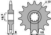 PBR ПЕРЕДНЯЯ ЗВЕЗДА 599 12 18NC (ЦЕПЬ. 415)/5991218NC