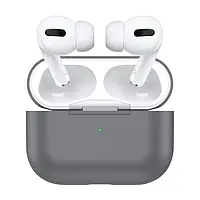 Чехол силиконовый на airpods pro футляр для аирподс про серый