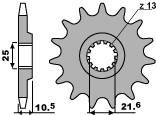 PBR ПЕРЕДНЯЯ ЗВЕЗДА 2061 12 18NC KAWASAKI KSF 250 87-04, KEF 300 95-03 (JTF1503.12))/20611218NC