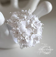 Белый свадебные украшения ручной работы "Воздушное облако"(браслет+бутоньерка)