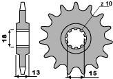 PBR ПЕРЕДНЯЯ ЗВЕЗДА 155 13 18NC (ЦЕПЬ. 415)/1551318NC