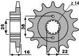 PBR ПЕРЕДНЯЯ ЗВЕЗДА 2075 14 18NC DUCATI 748 STRADA 95-02 (-1) (ЦЕПЬ. 520)/20751418NC