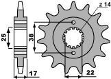 PBR ПЕРЕДНЯЯ ЗВЕЗДА 2094 15 18NC DUCATI 900 MONSTER I.E. 00-02 (ЦЕПЬ 520)/20941518NC