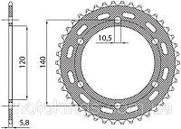 SUNSTAR ЗАДНЯЯ ЗВЕЗДА 475 42 KAWASAKI KLR 250 '84-'05 (JTR1490.42) (ЦЕПЬ. 520)/SUN1-3529-42