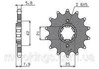 SUNSTAR ПЕРЕДНЯЯ ЗВЕЗДА 575 15 YAMAHA XT 600 '83-'86, TT600, XT550 (JTF575.15) (ЦЕПЬ. 520)/SUN31615