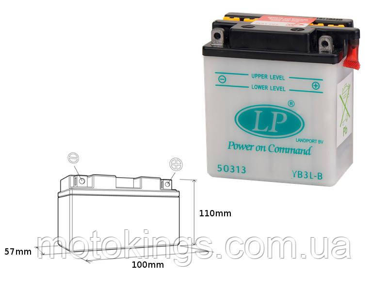 LANDPORT АККУМУЛЯТОР YB3L-B 12V 3Ah 99x57x111/YB3LB L, фото 1