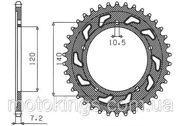 SUNSTAR ЗАДНЯЯ ЗВЕЗДА 4398 42 SUZUKI GSR 750 '11-'16, GSXR 750 '00-'03,/SUN1-4499-42 - фото 1 - id-p1688547660