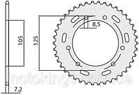 SUNSTAR ЗАДНЯЯ ЗВЕЗДА 4413 50 YAMAHA XT 125X/SM '05-'09 (JTR1134.50) (ЦЕПЬ. 428)/SUN1-2446-50