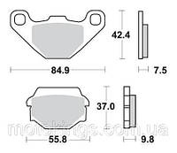 SBS ТОРМОЗНЫЕ КОЛОДКИ KH67 STREET EXCEL/RACING SINTER ЦВЕТ ЗОЛОТОЙ/586LS