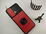 Ударостійкий чохол зі шторкою для камери для Xiaomi Redmi 10C червоний, протиударний чохол Camshield редмі 10с, фото 2