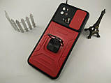 Ударостійкий чохол зі шторкою для камери для Xiaomi Redmi 10C червоний, протиударний чохол Camshield редмі 10с, фото 10