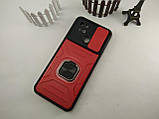 Ударостійкий чохол зі шторкою для камери для Xiaomi Redmi 10C червоний, протиударний чохол Camshield редмі 10с, фото 5