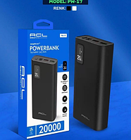 Павербанк Power Bank ACL PW-17 20000mAh,внешний портативный аккумулятор повербанк 2xUSB Type-C MicroUSB