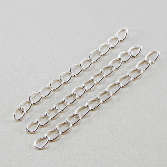 Конціочники Ціпочки Подовжувальні Залізні, Срібло, 45~55х3.5мм, Дзвено 5.5х3.5х0.5мм, 100 шт, фото 1