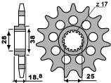 PBR ПЕРЕДНЯЯ ЗВЕЗДА 2078 15 18NC APRILIA TUONO 1000R 06-08 (JTF704.15) (TYLKO PBR)/20781518NC