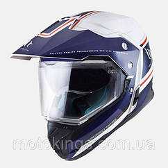 ШЛЕМ MT HELMETS OFFROAD SYNCHRONY DUOSPORT СО СТЕКЛОМ ЦВЕТ VINTAGE БЕЛЫЙ/СИНИЙ/ S/MT108521534/S