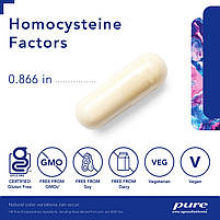 Pure Encapsulations Homocysteine Factors / Підтримка здорового рівня гомоцистеїну 60 капсул BX057, фото 4