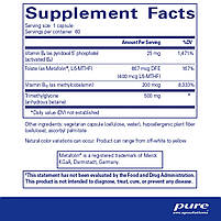 Pure Encapsulations Homocysteine Factors / Підтримка здорового рівня гомоцистеїну 60 капсул BX057, фото 3