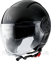 Шлем MT HELMETS ОТКРЫТЫЙ JET VIALE SV BREAK A1 GLOSS BLACK черный цвет/серый размер S/MT12836360114/S