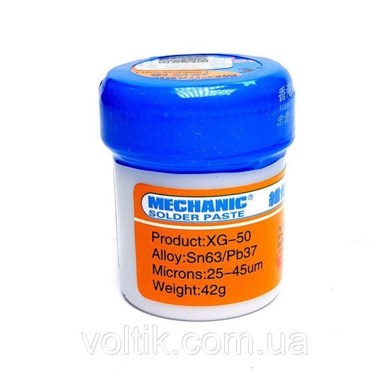 Паяльная паста MECHANIC XG-50, флюс для пайки SMD BGA , 35г з припоєм ...