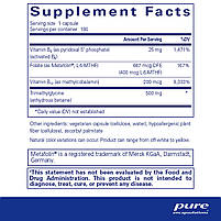 Pure Encapsulations Homocysteine Factors / Підтримка здорового рівня гомоцистеїну 180 капсул BX678, фото 3