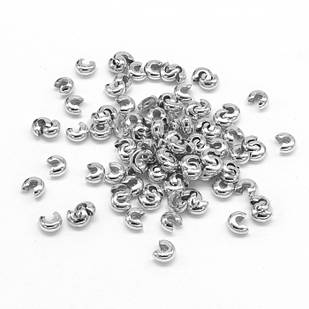Бусини Кришки Кримпів із Заліза, Оболочки для Стопперів, Платина, 5 мм, Одв. 1.5~1.8мм, (50 шт.)