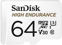 Карта памяти SanDisk microSDXC 64GB C10 UHS-I U3 V30 R100/W40MB/s High Endurance (SDSQQNR-064G-GN6IA)