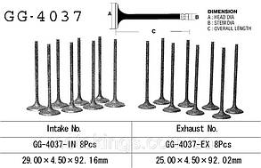 VESRAH КЛАПАН ВИПУСКНИЙ KAWASAKI ZX 9R '94-97, ZXR 750L '94-95' (OEM: 12005-1198) (1ШТ.)/GG-4037-EX
