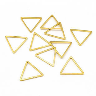 Конектор Трикутник, Латунь, Колір: Золото, Розмір: 13x15x1мм, Внутрішній Розмір 11x12мм, (10 шт)