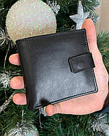 Чоловічий гаманець, гаманець із натуральної шкіри, шкіряний гаманець, зручний гаманець Чорний