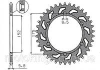 SUNSTAR ЗВЕЗДА ЗАДНЯЯ 856 43 YAMAHA TT600R '98-'03, TT600S '93-'95, YFZ 350 BANSHEE/SUN1-3685-43