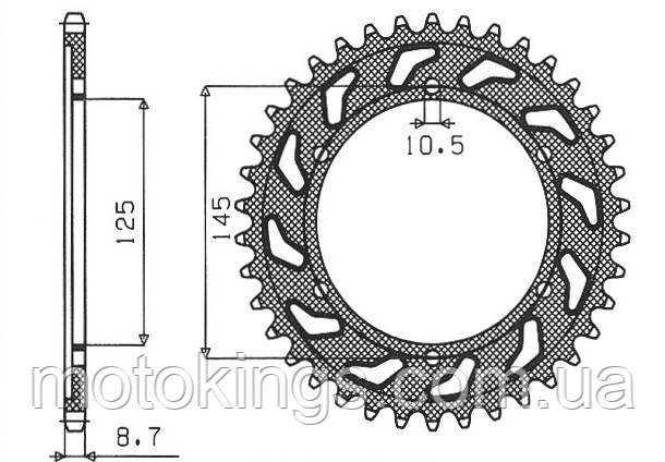 SUNSTAR ЗВЕЗДА ЗАДНЯЯ 865 45 YAMAHA FZR 600 '92-'93 (3HE) (JTR865.45) ( 530) (86545JT)/SUN1-5544-45