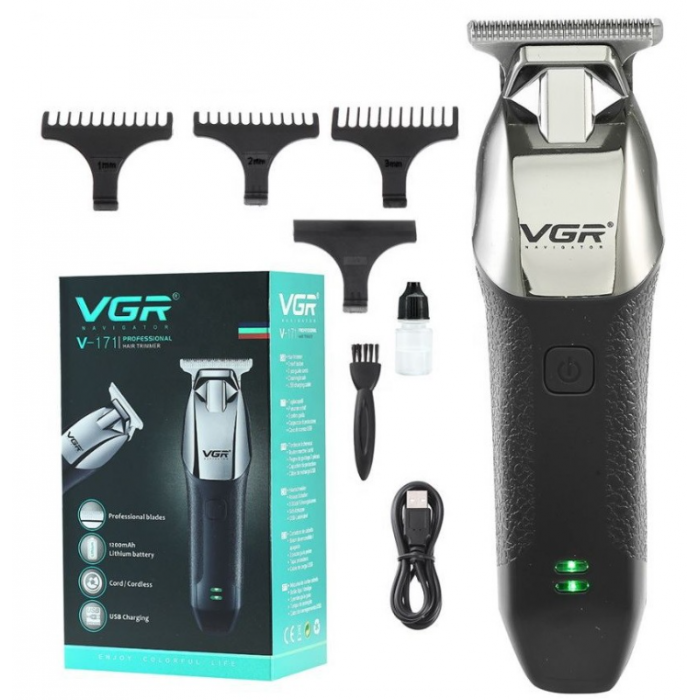 Машинка для стриження волосся тример VGR V-171 з USB зарядкою