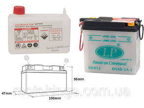 LANDPORT АККУМУЛЯТОР 6N4B-2A3 6V 4AH 100X47X96 (С ЭЛЕКТРОЛИТОМ) (4) UE2019/1148/6N4B2A3/EL L